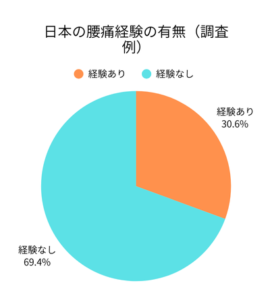 坐骨神経痛の検討 日本の腰痛経験の割合 円グラフ